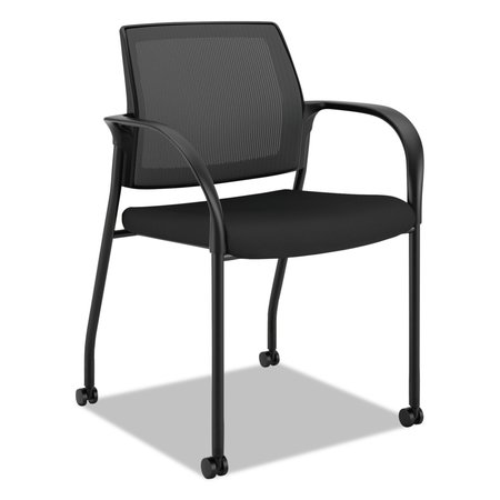 HON Ignition 2.0 Ilira-Stretch Mesh Back Mobile Stacking Chair, Blk Fabric HIGS6.F.H.IM.CU10.T